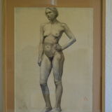 Charcoal drawing academician circa 1900