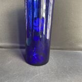 Vase « Cylindre » bleu émaillé F. T. Legras