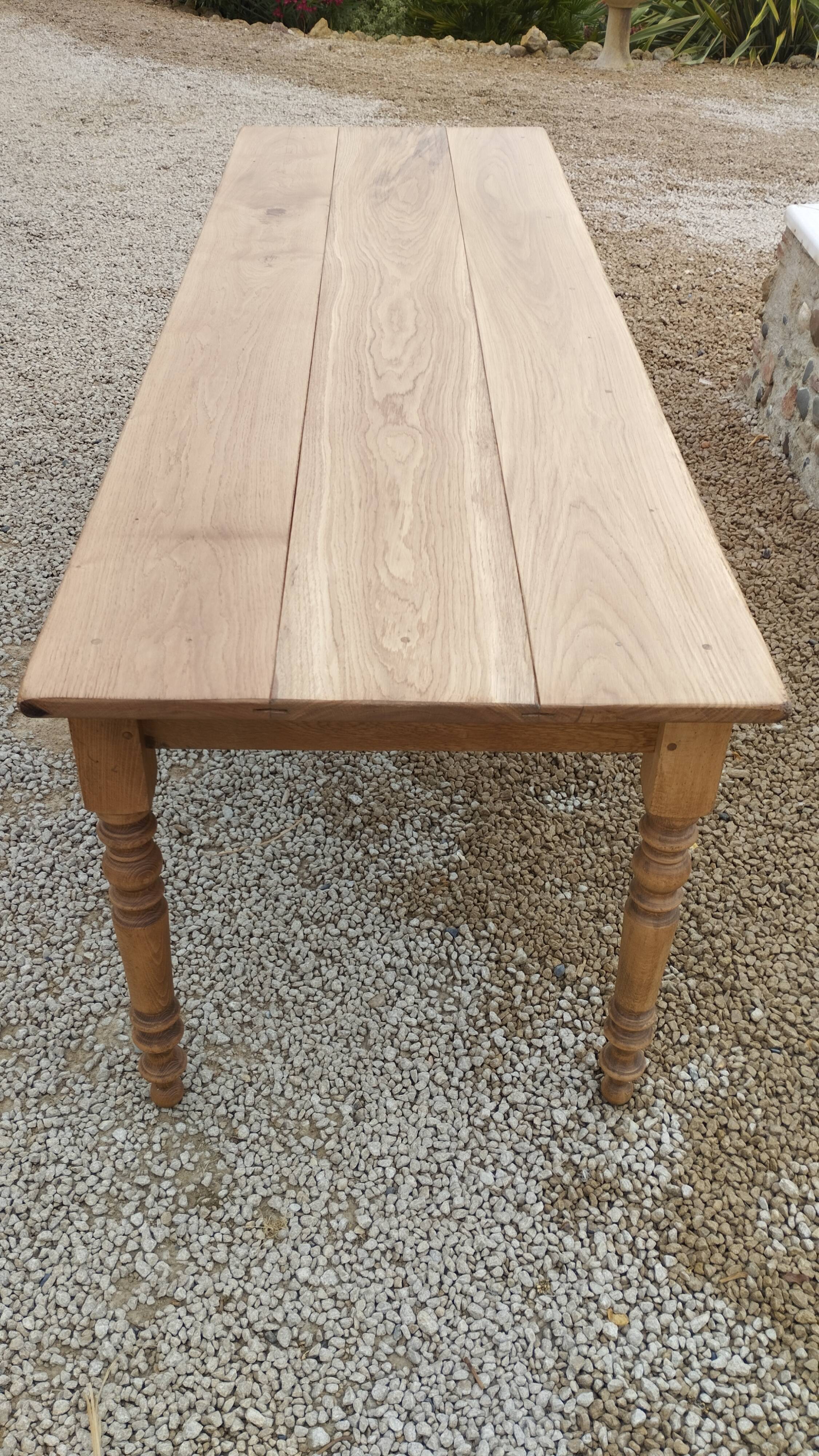 Elegant and refined 230 X 73 solid oak farmhouse table.