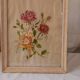 Old painting, gouache on paper, floral composition with roses, framed, under glass