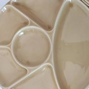 6 compartmentalized plates Gien France – butter yellow shade