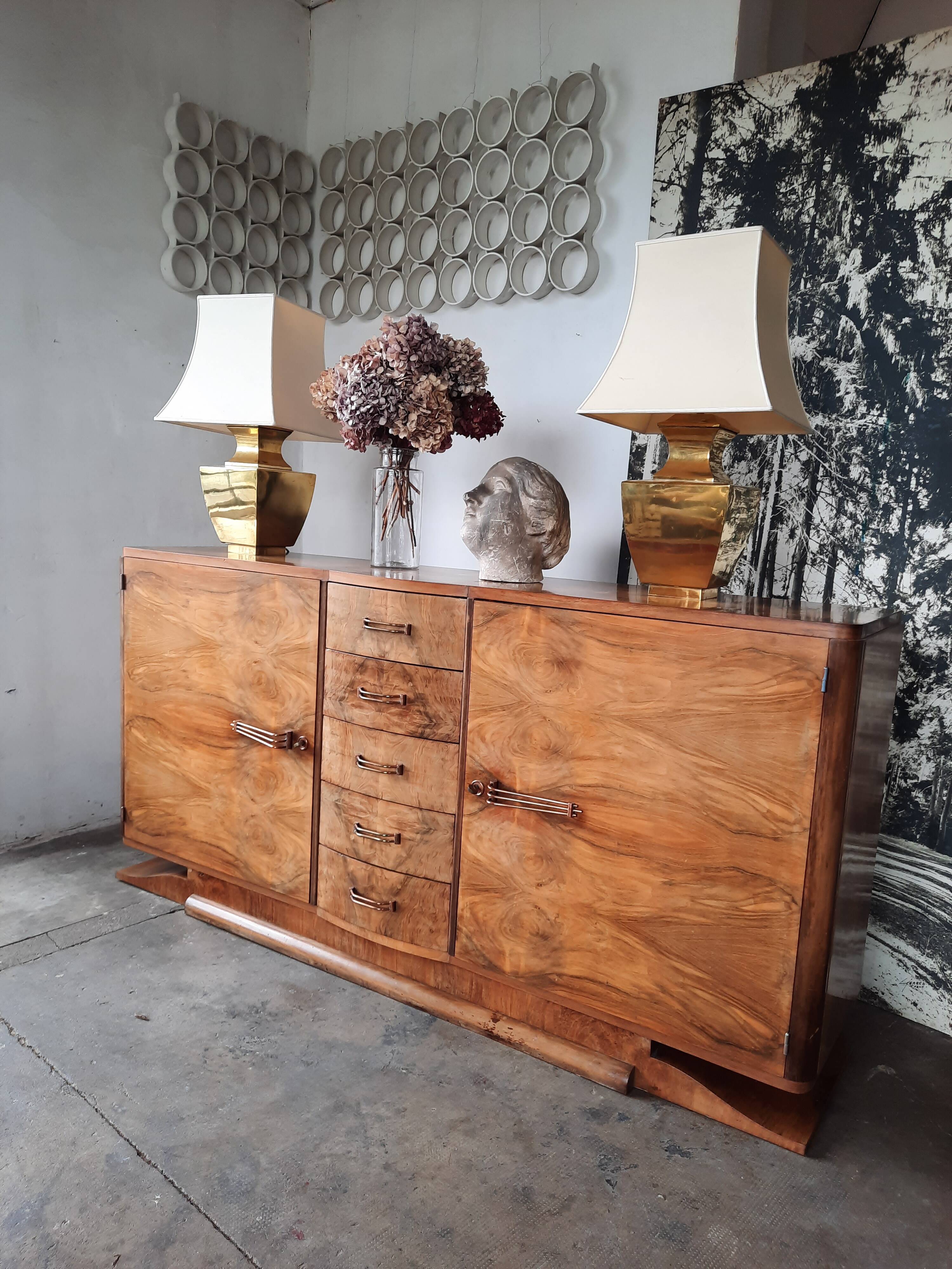 Art deco walnut sideboard