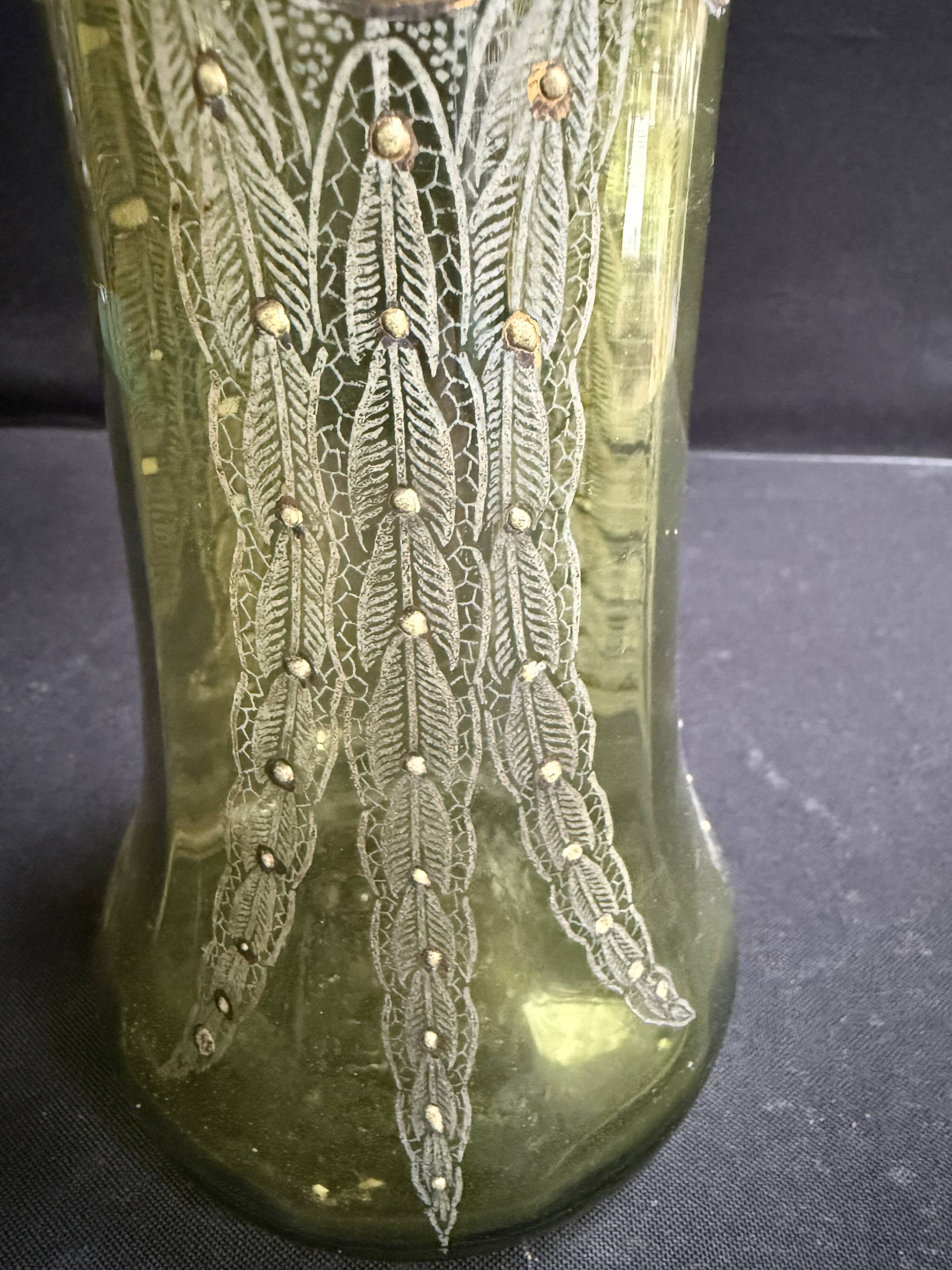 Pair of enamelled vases or carafes – Art Nouveau