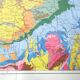 Old map of France Paris basin 43x43cm from 1950