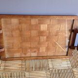 Plateau en bois tressé