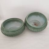 Set of 2 ceramic planters (plant pots) signed GPA made in France