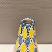 Vase italien à motif Arlequin dans un beau jaune/bleu