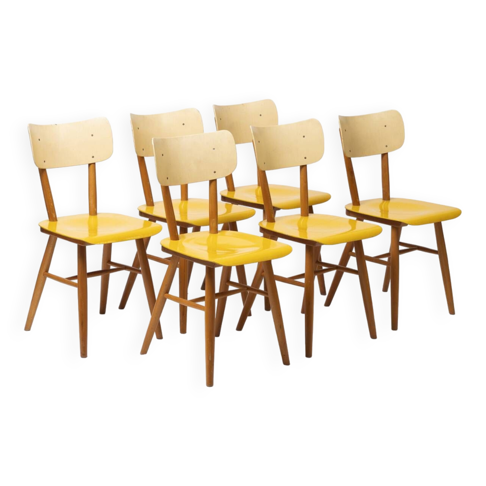 Set of 6 dining chairs by TON, Czechoslovakia, 1960s