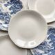 5 vintage Gien earthenware plates from France, mismatched, vintage blue pattern