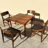Danish extendable dining table and games table in Rio rosewood, 1960.