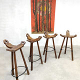 Tripod vintage brutalist spanish barstools