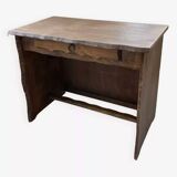 Brutalist desk in elm, signed Aranjou.