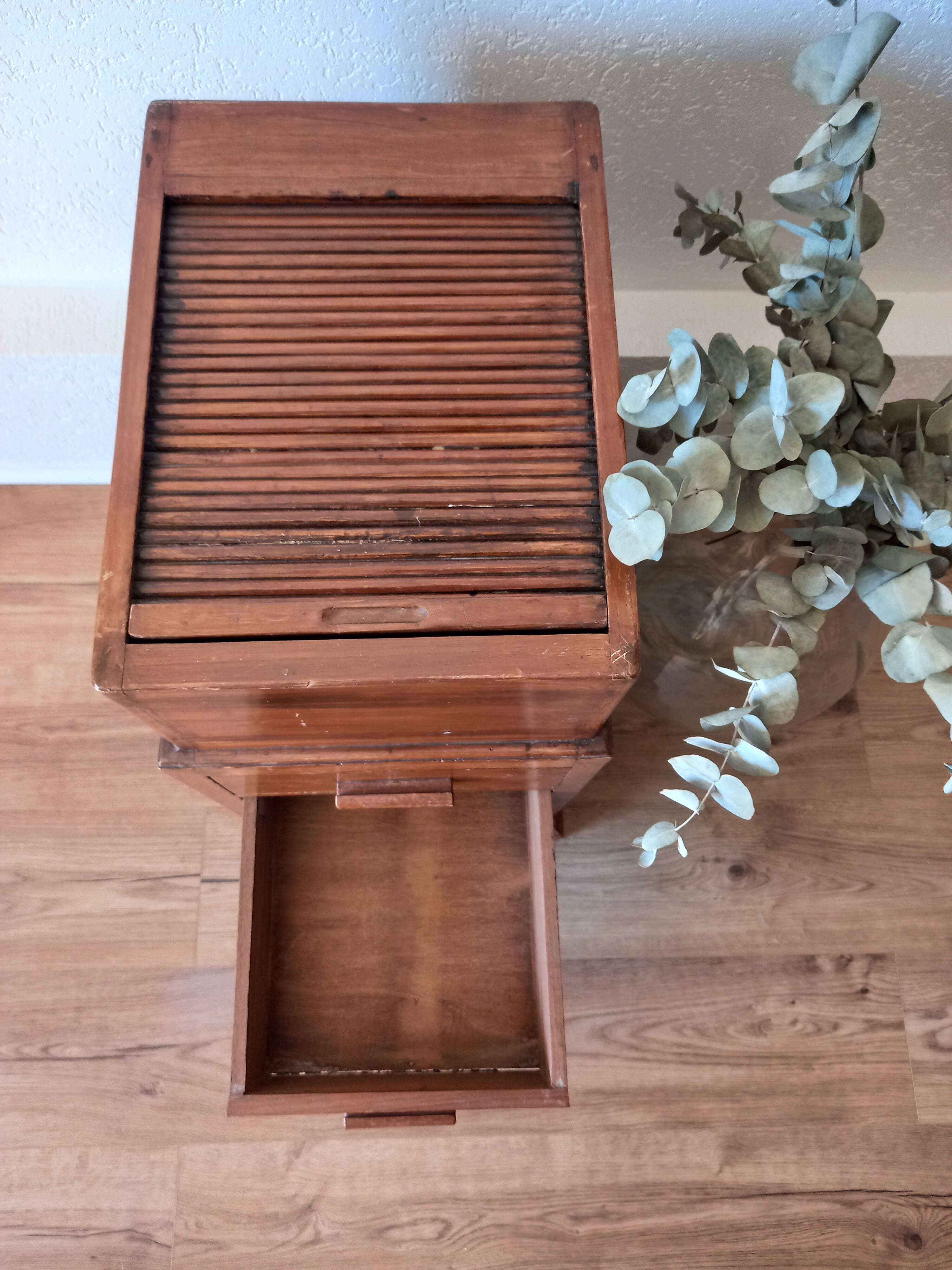 Curtain file cabinet with drawers