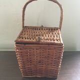 Double flap wicker basket