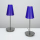 Pair of postmodern lamps in glass and metal circa 1980