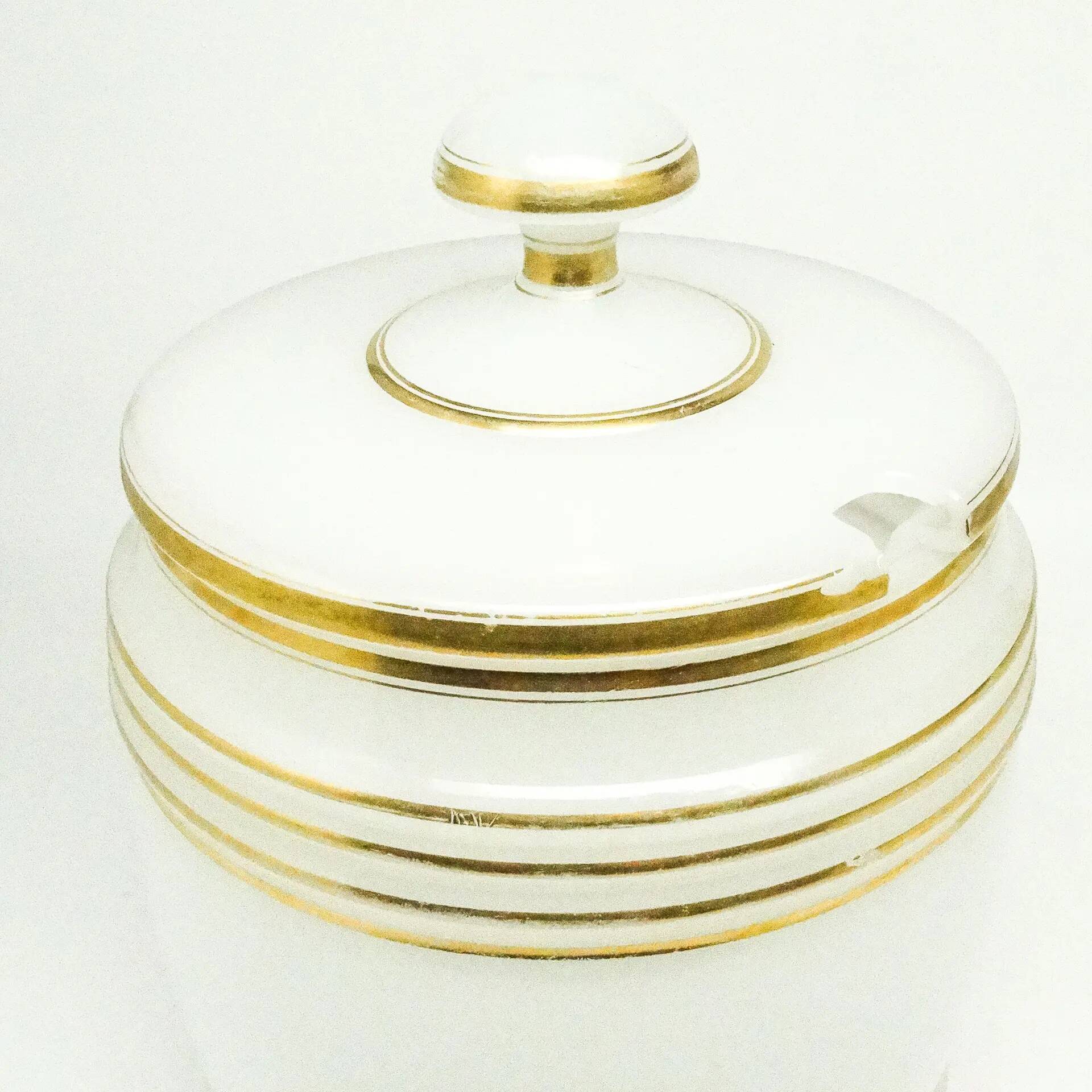 Punch bowl, Art Deco, glass, Bohemia, Czech Republic, 1930s