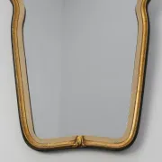 Small Louis XV Style Gilt Mirror with Green and Cream Frame, Italy, 20th Ce