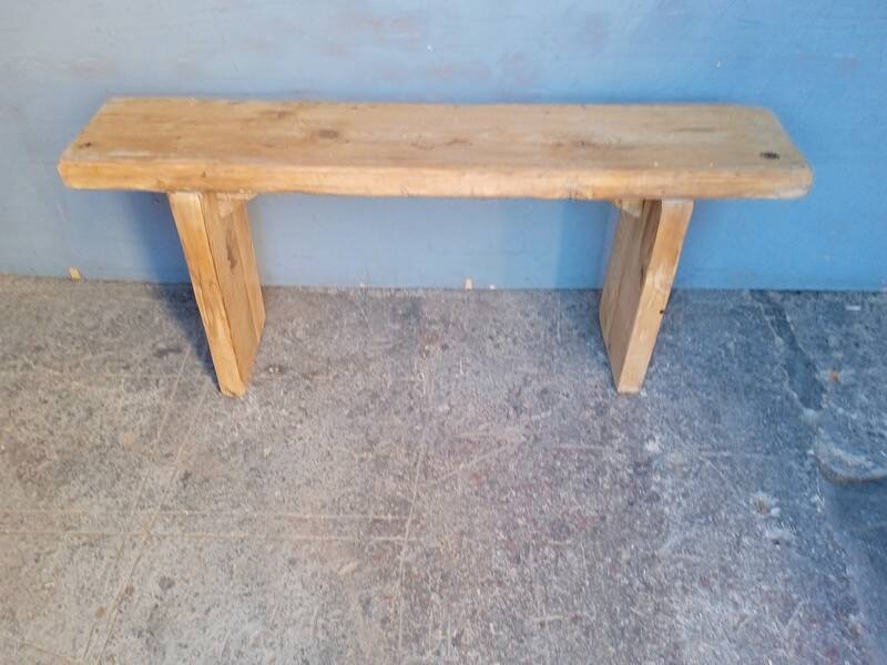 Bench 110 cm old solid wood with patina