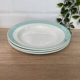 Set of 3 St Amand earthenware soup plates
