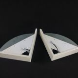 2 minimalist triangular wall lights, 1980