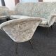 Vintage bench 1940-60's shape basket compass feet