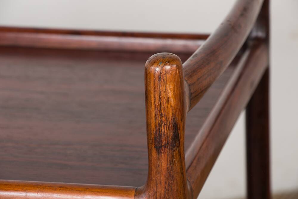 Danish Rosewood Serving Trolley, 3 Tier by Johannes Andersen for Silkeborg 196