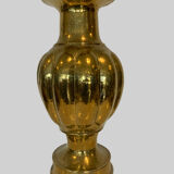Vase with godrons in hammered brass XX century