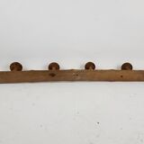 Coat rack 6 wooden hooks bamboo style