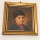 Old portrait under glass - gilded wooden frame