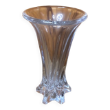 Old VANNES Crystal Vase Vintage Molded Glass #A410