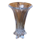 Old VANNES Crystal Vase Vintage Molded Glass #A410