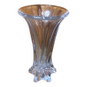 Ancien vase cristallerie de vannes verre moulé vintage