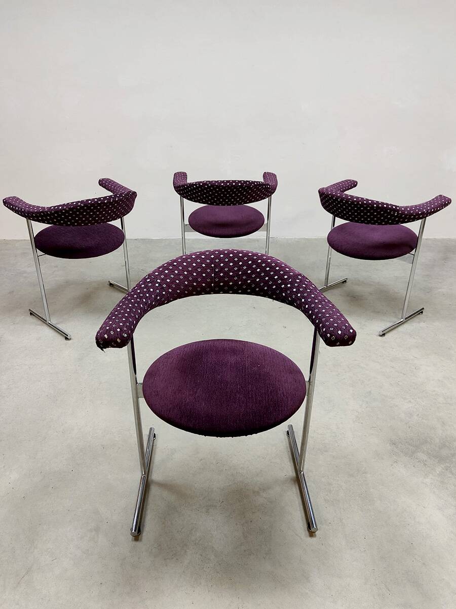 Vintage dining bullhorn chairs 1960s