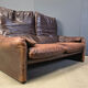 Leather Maralunga sofa by Vico Magistretti for Cassina, 1970s