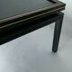 Coffee table laque Pierre Vandel 1980 metal black glass smokes