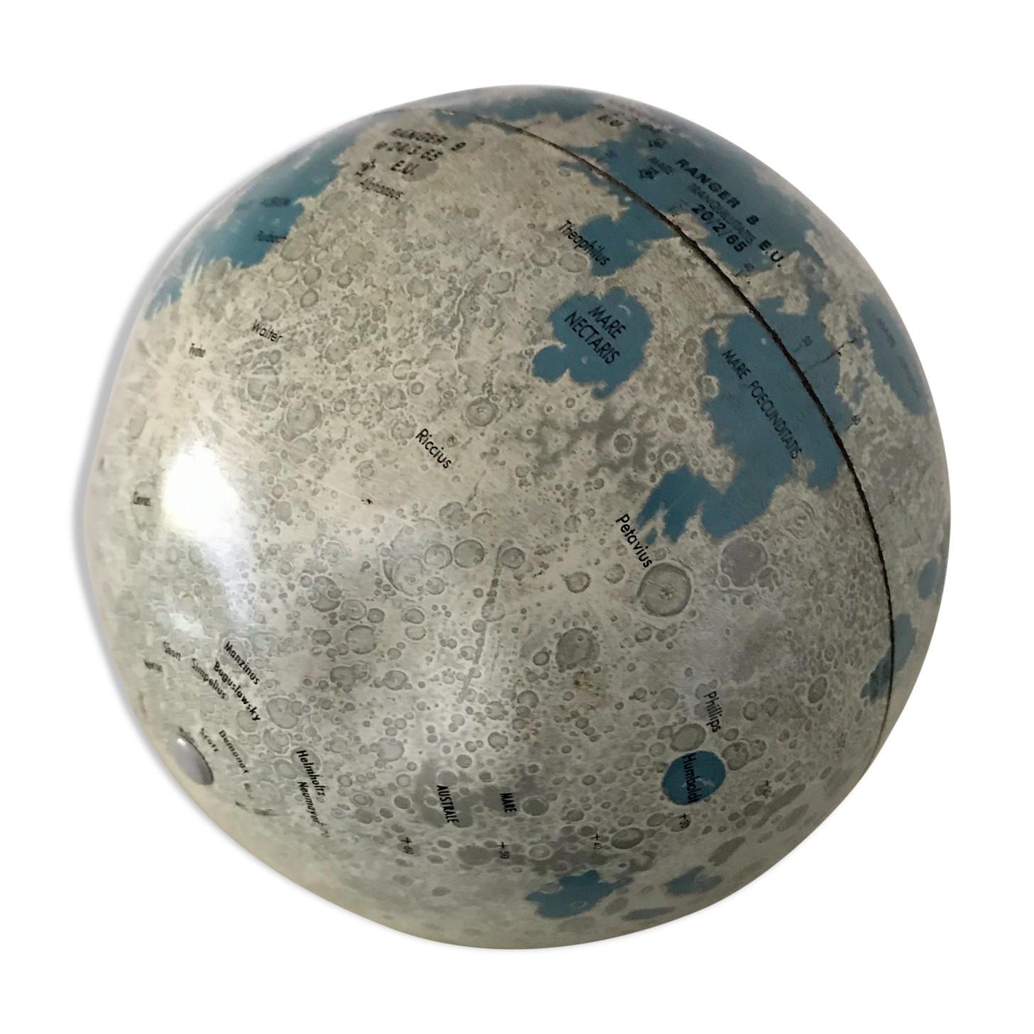 Vintage metal moon globe Replogle globes 1966