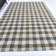 290x190 cm indigo blue mustard kilim carpet, wool made kilim rug.