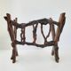 Vintage brutalist magazine rack 1970 wood & vine branch 70s 1970s year