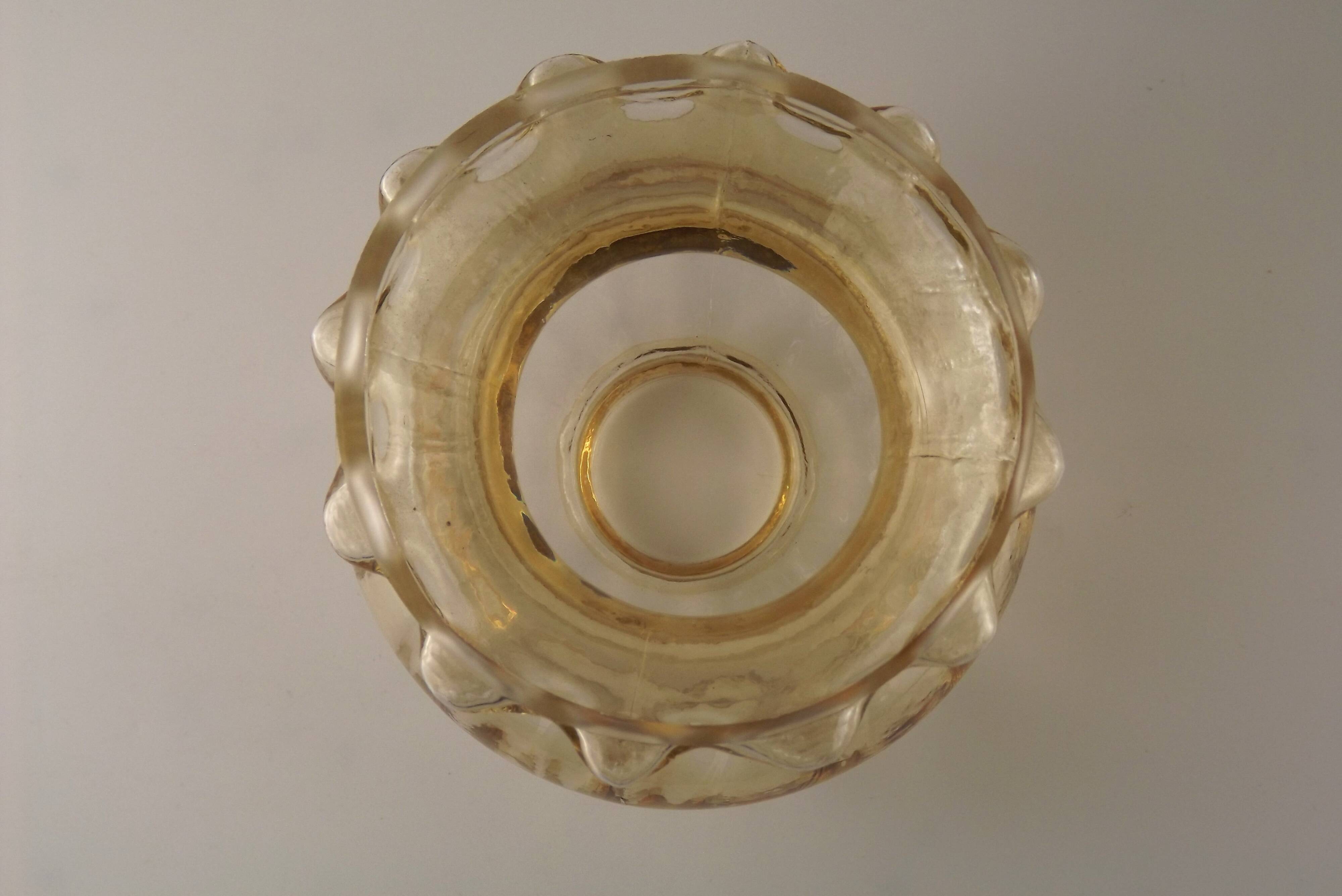 Matching Pair Mid Century Amber Glass Bubble Glass Replacement Shades 5593