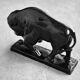 Large porcelain bison figurine, Vintage Mid-Century Nordic Modern Black