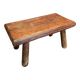 Brutalist Footstool Vintage Chalet Old Solid Wood #D62