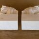 Pair of horse head bookends natural stone
