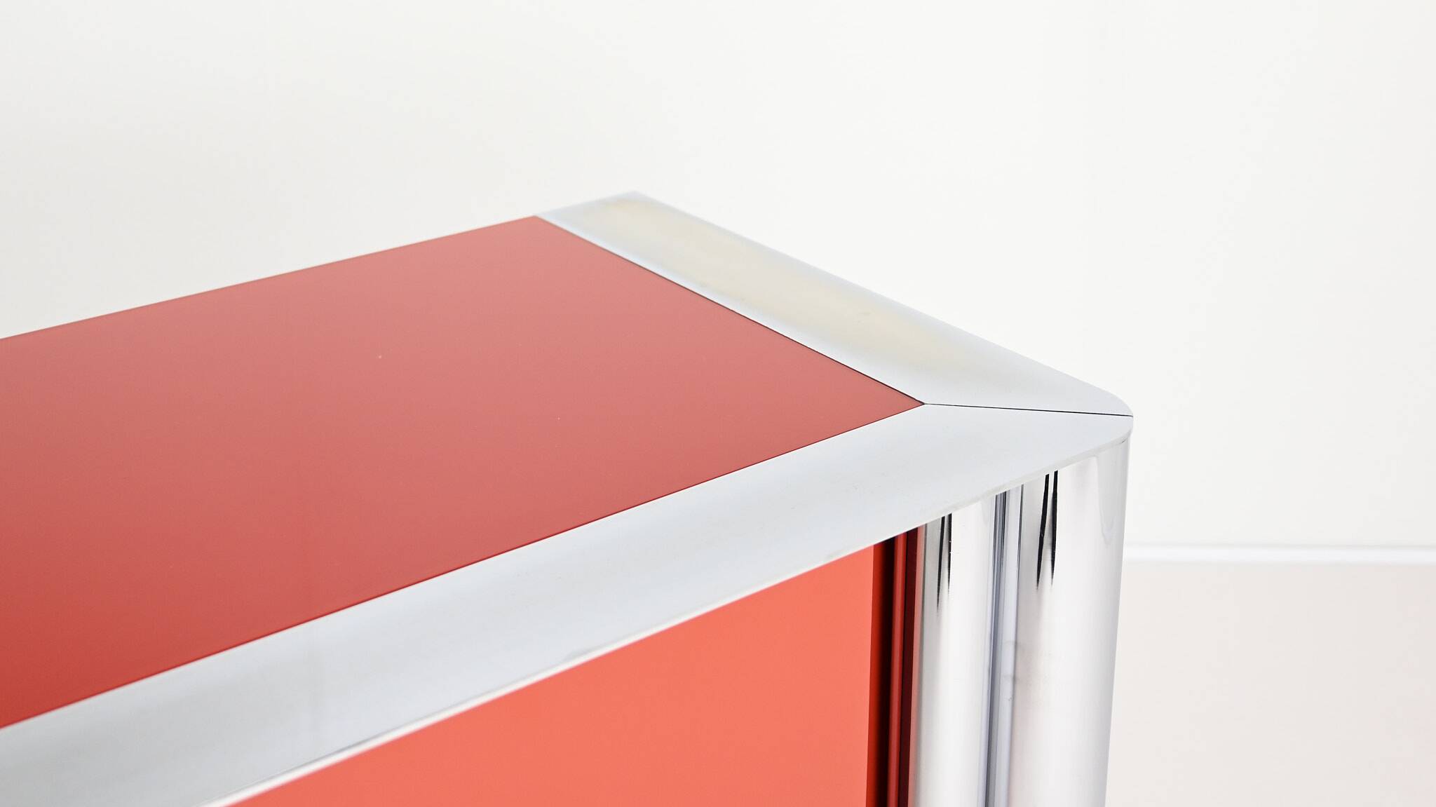 Antonello Mosca, Buffet For Cinova, Lacquer And Chrome, Italy C.1969