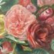 Old painting, still life with daisy roses and wild flowers, signed, early XX century