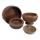 Four vintage solid wood cups