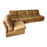Lot de 5 chauffeuses en cuir vintage