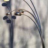 Vintage ARC floor lamp with 5 adjustable chrome arms on marble base