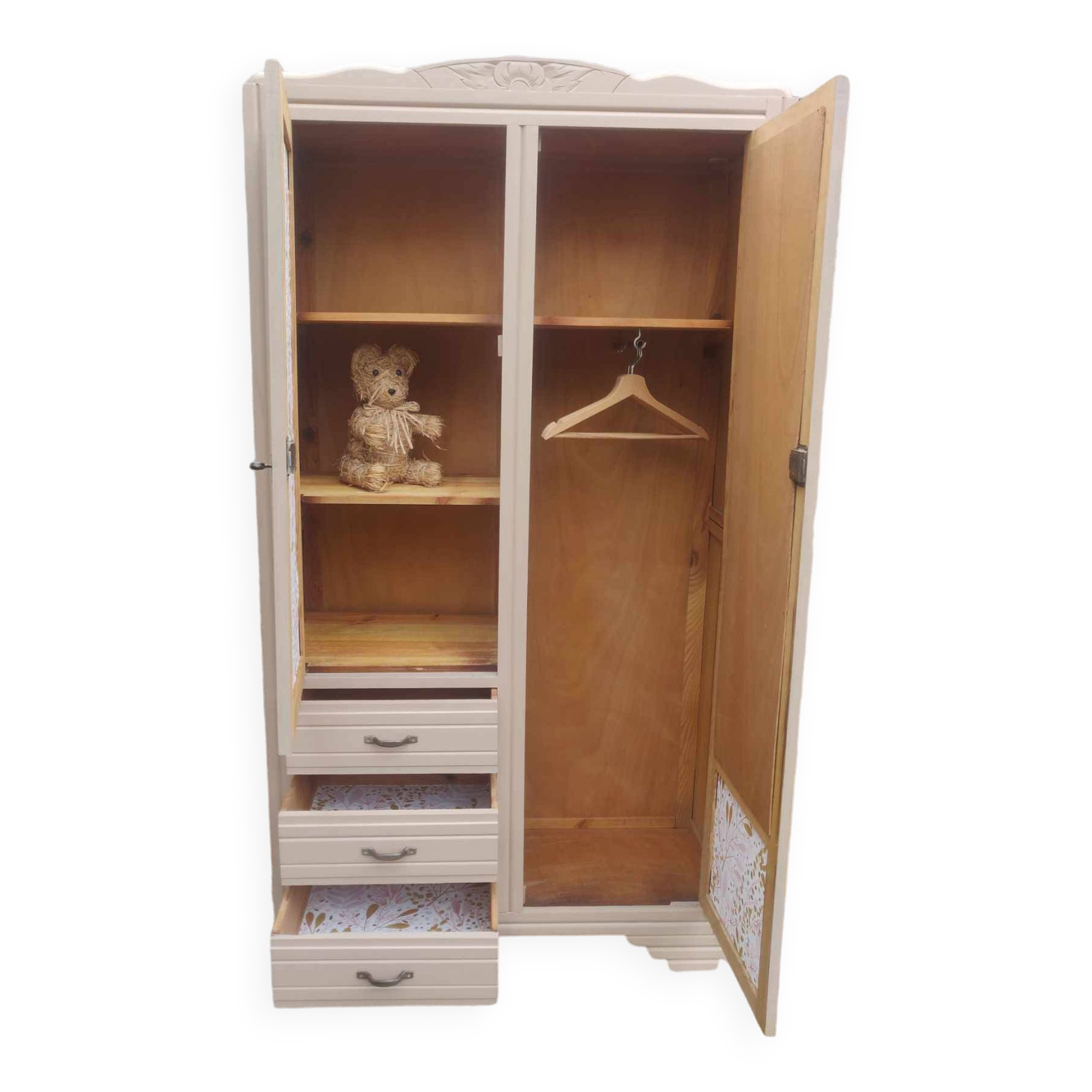 Beige art deco wardrobe