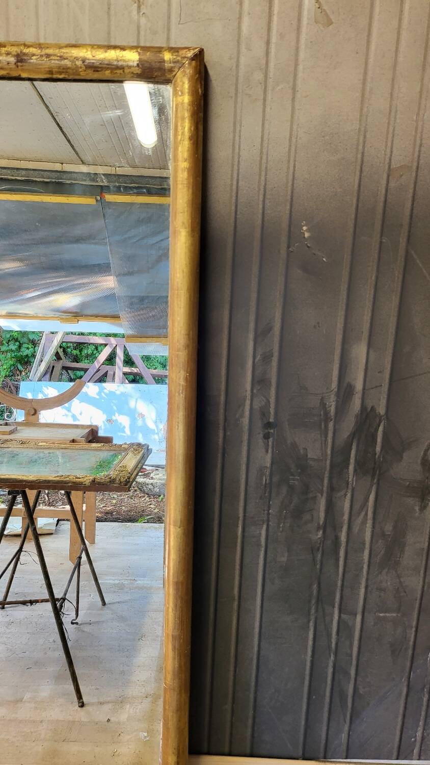 Restored antique gilded mirror – large format