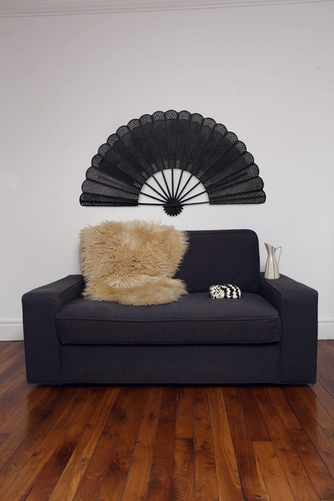 Éventail cannage sombre - 144 cm